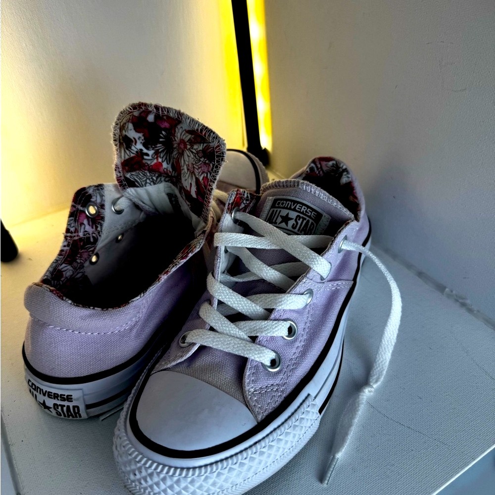 Converse All Star Pastel Pink Sneakers with Floral Lining